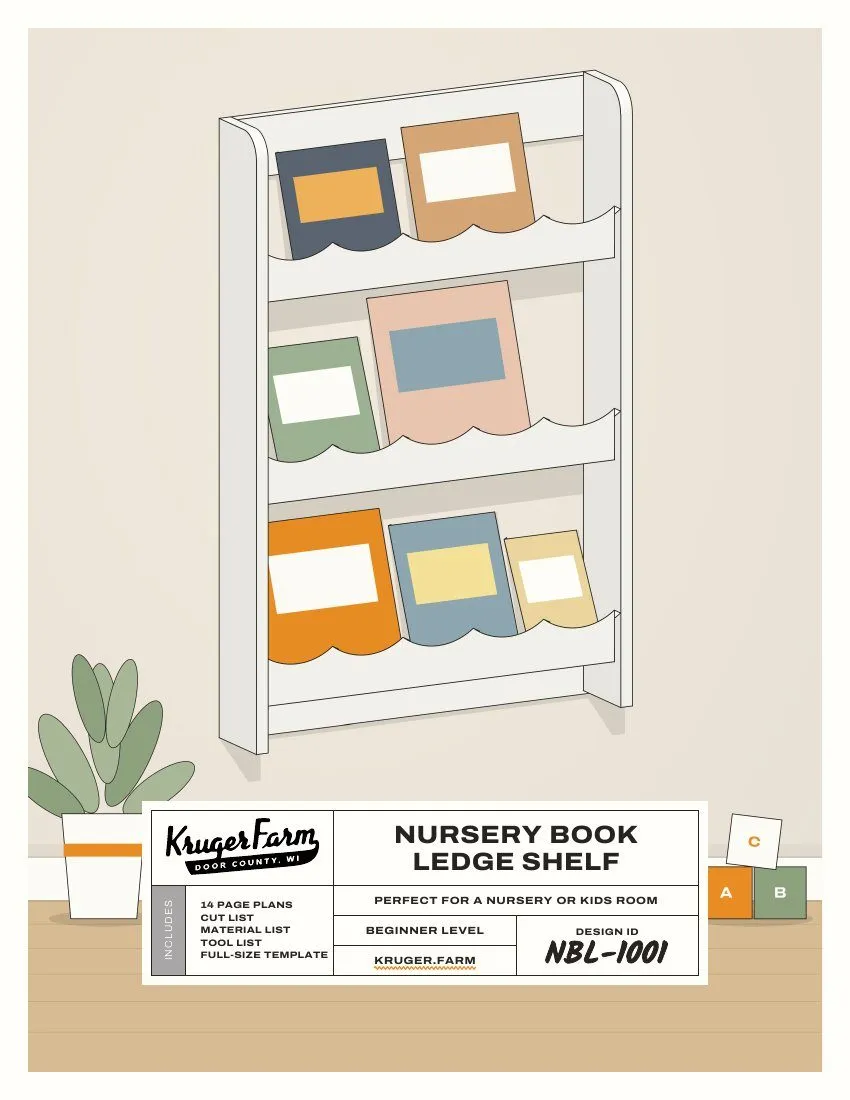 Nursery book ledge shelf plan cover